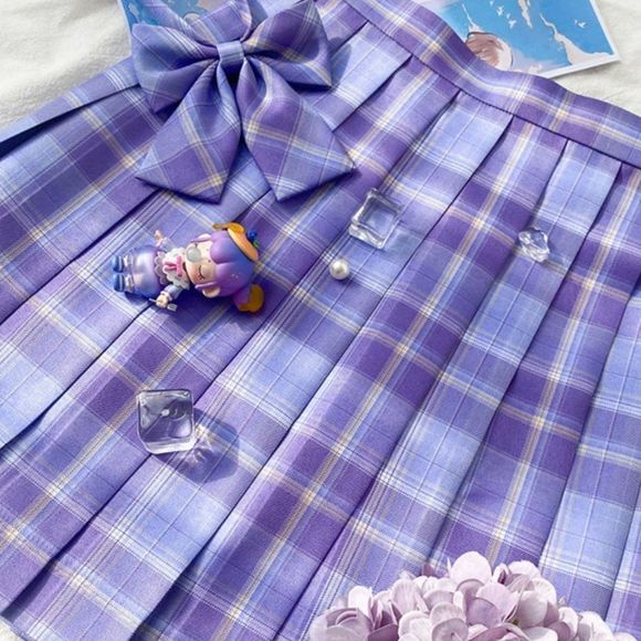 Sakino Lilac JK Skirt Set: Skirt + Bowtie - Picture 3 of 6